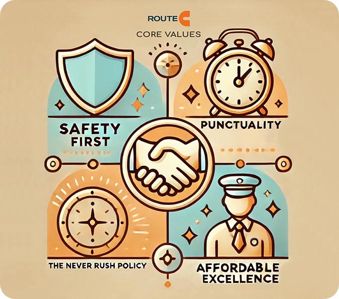 Core Values of Route C about its services Core Values of Route C