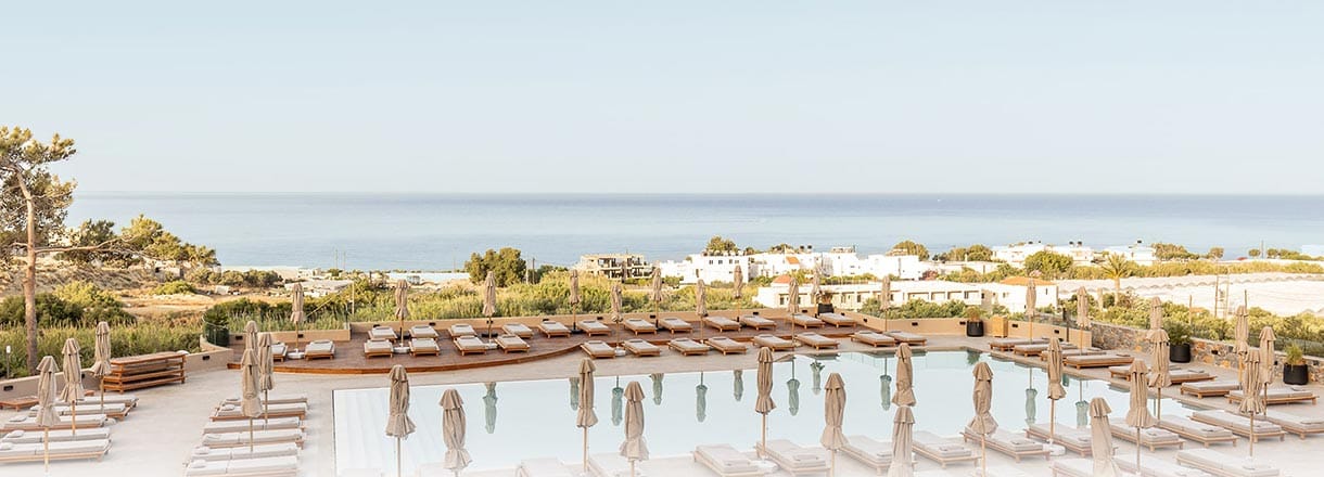 Heraklion Airport Transfer to Kakkos Terra Blu – Luxury Pool View Kakkos Terra Blu pool area with sea view in Ierapetra Crete
